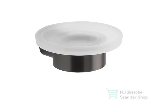 SAPHO PIRENEI szappantartó, gun metal/tejüveg (PI1181)