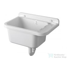   AQUALINE Fali kiöntő rakodó felülettel, szifonnal, 50x34cm, PVC, fehér (PI5050)