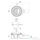 Sapho GSI zuhanytálcaszifon, 90mm, DN40, helytakarékos, matt fekete fedővel (PILDSR226)