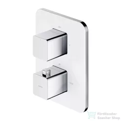   Omnires PARMA termosztátos falsík alatti kád/zuhany csaptelep, króm/fehér PM7436CRB