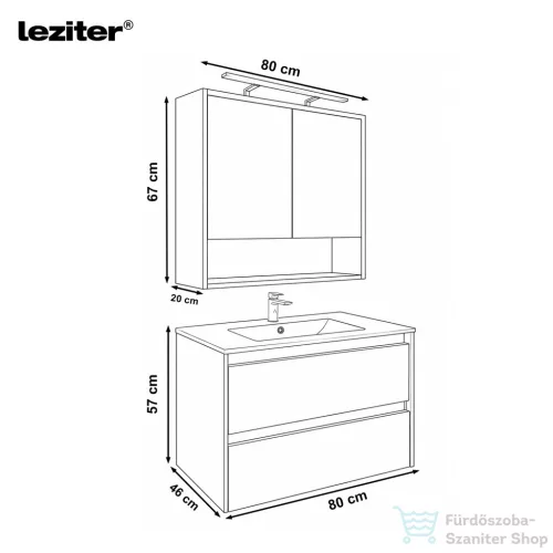 Leziter Porto 80 komplett antracit-winston tölgy PO80ANWT