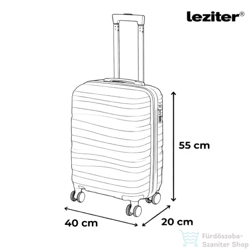 Leziter TraveLux Voyager kabinbőrönd keményfedeles 55x40x20 cm szürke PP200-GR-20