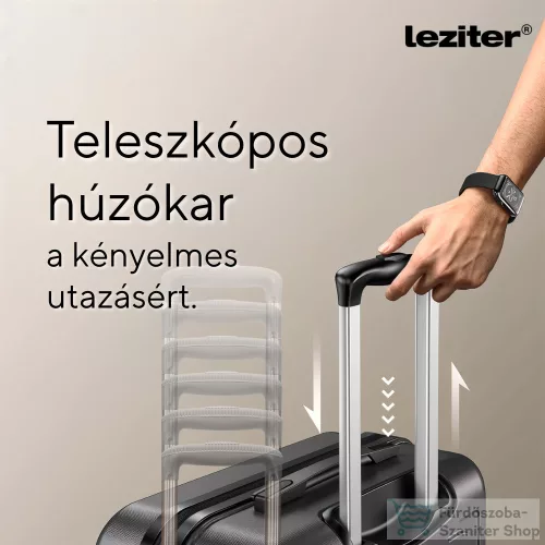 Leziter TraveLux Voyager kabinbőrönd keményfedeles 55x40x20 cm szürke PP200-GR-20