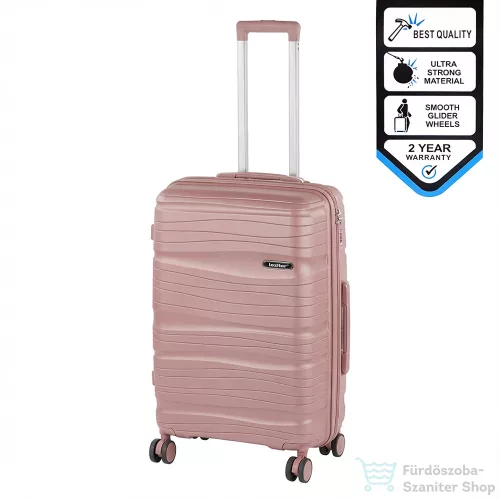 Leziter TraveLux Voyager közepes bőrönd keményfedeles 68x45x25 cm mályvarózsaszín PP200-RG-24