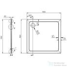 AQUALINE TECMI öntöttmárvány zuhanytálca, 90x90x3cm PQ009