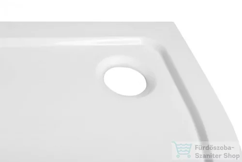 AQUALINE TECMI íves öntöttmárvány íves zuhanytálca, 80x80x3cm, R55 PQ558