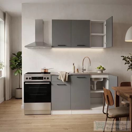 Leziter Praktik 120 panel konyhabútor fehér korpusz, antracit front PR120FHAN