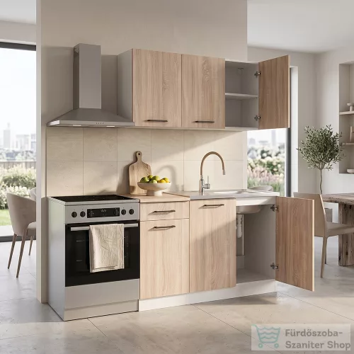Leziter Praktik 120 panel konyhabútor fehér korpusz, sonoma tölgy front PR120FHST