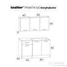 Leziter Praktik 120 panel konyhabútor fehér korpusz, sonoma tölgy front PR120FHST