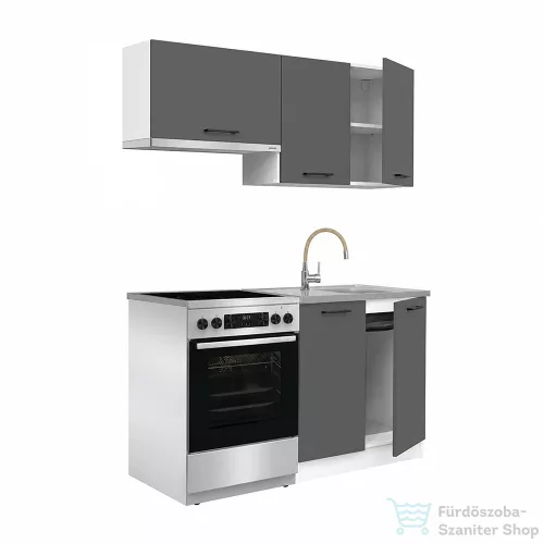 Leziter Praktik 140 panel konyhabútor fehér korpusz, antracit front PR140FHAN