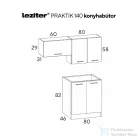 Leziter Praktik 140 panel konyhabútor fehér korpusz, sonoma tölgy front PR140FHST