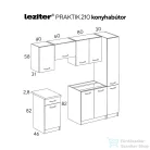 Leziter Praktik 210 konyhabútor fehér korpusz, antracit front PR210FHAN