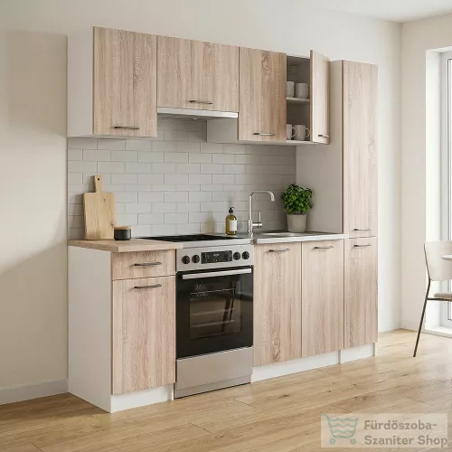Leziter Praktik 210 konyhabútor fehér korpusz, sonoma tölgy front PR210FHST