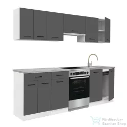   Leziter Praktik 240 konyhabútor fehér korpusz, antracit front PR240FHAN