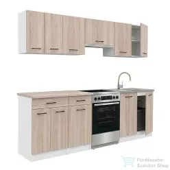   Leziter Praktik 240 konyhabútor fehér korpusz, sonoma tölgy front PR240FHST
