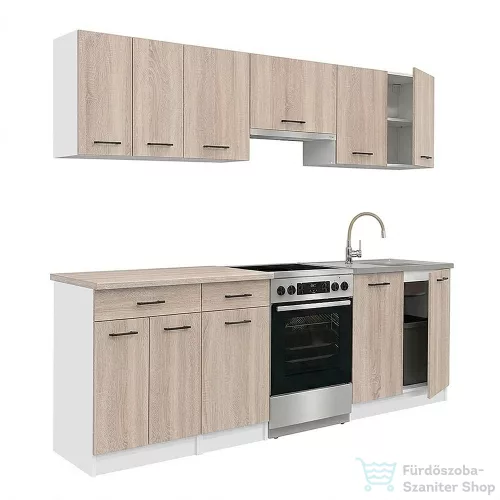 Leziter Praktik 240 konyhabútor fehér korpusz, sonoma tölgy front PR240FHST