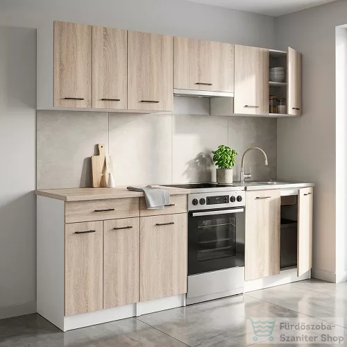 Leziter Praktik 240 konyhabútor fehér korpusz, sonoma tölgy front PR240FHST