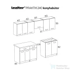 Leziter Praktik 240 konyhabútor fehér korpusz, sonoma tölgy front PR240FHST