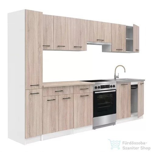 Leziter Praktik 270 konyhabútor fehér korpusz, sonoma tölgy front PR270FHST