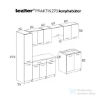 Leziter Praktik 270 konyhabútor fehér korpusz, sonoma tölgy front PR270FHST