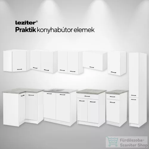 Leziter Praktik 30 felső szekrény 1 ajtós, fehér-fehér PR30F1AFHFH