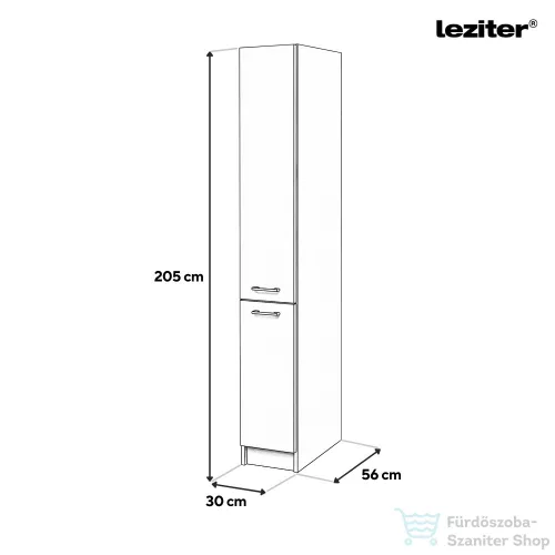 Leziter Praktik 30 kamraszekrény 2 ajtós, fehér-sonoma tölgy PR30KAM2AFHST