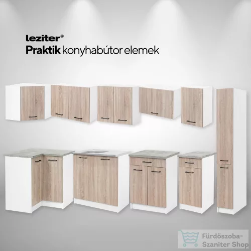 Leziter Praktik 30 kamraszekrény 2 ajtós, fehér-sonoma tölgy PR30KAM2AFHST
