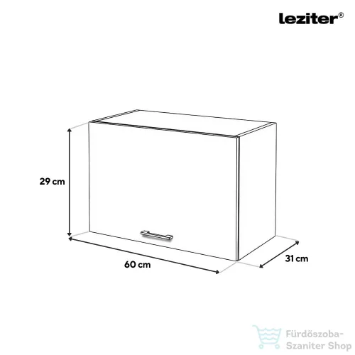 Leziter Praktik 60 felső szekrény 1 felnyíló ajtós, fehér-fehér PR60F1ANYFHFH