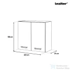 Leziter Praktik 60 felső szekrény 2 ajtós, fehér-fehér PR60F2AFHFH