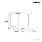 Leziter Praktik 80 felső szekrény 2 ajtós, fehér-fehér PR80F2AFHFH