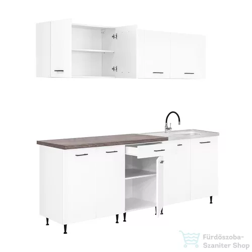 Leziter Primo 220 konyhabútor fehér, rauna szil munkalappal PRK220RSZ