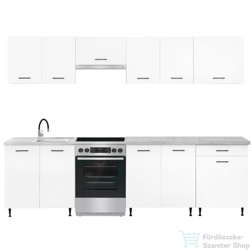 Leziter Primo 280 konyhabútor fehér, chromix munkalappal PRK280CHMX