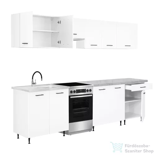 Leziter Primo 280 konyhabútor fehér, chromix munkalappal PRK280CHMX
