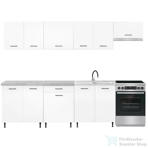 Leziter Primo 280 konyhabútor fehér, chromix munkalappal PRK280CHMX