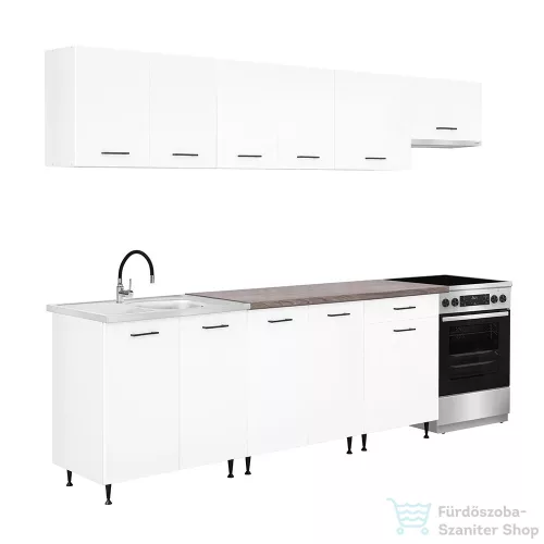 Leziter Primo 280 konyhabútor fehér, rauna szil munkalappal PRK280RSZ