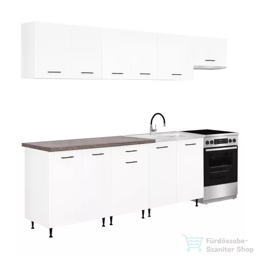 Leziter Primo 280 konyhabútor fehér, rauna szil munkalappal PRK280RSZ