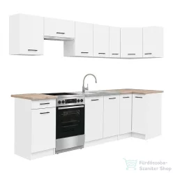   Leziter Praktik 270 sarok konyhabútor fehér korpusz, fehér front PRS270FHFH