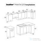 Leziter Praktik 270 sarok konyhabútor fehér korpusz, sonoma tölgy front PRS270FHST