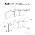 Leziter Praktik 300 sarok konyhabútor fehér korpusz, antracit front PRS300FHAN
