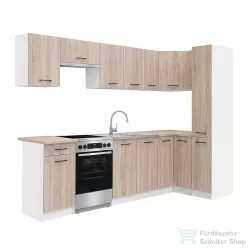   Leziter Praktik 300 sarok konyhabútor fehér korpusz, sonoma tölgy front PRS300FHST