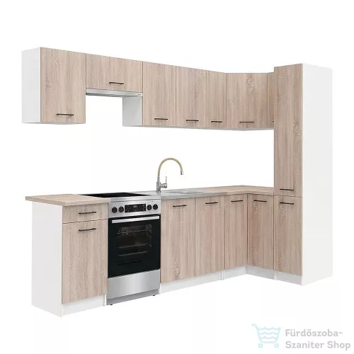 Leziter Praktik 300 sarok konyhabútor fehér korpusz, sonoma tölgy front PRS300FHST