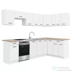   Leziter Praktik 330 sarok konyhabútor fehér korpusz, fehér front PRS330FHFH