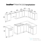 Leziter Praktik 330 sarok konyhabútor fehér korpusz, sonoma tölgy front PRS330FHST