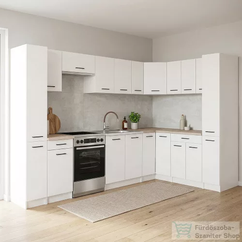 Leziter Praktik 390 sarok konyhabútor fehér korpusz, fehér front PRS390FHFH