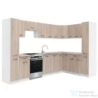 Leziter Praktik 390 sarok konyhabútor fehér korpusz, sonoma tölgy front PRS390FHST