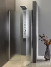 AQUALINE PILOT nyíló zuhanyajtó, duplaszárnyas, 900mm, BRICK üveg (PT092)