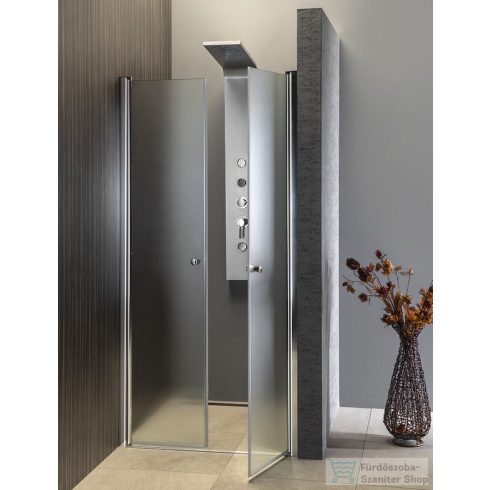 AQUALINE PILOT nyíló zuhanyajtó, duplaszárnyas, 900mm, BRICK üveg (PT092)