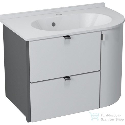 Sapho PULSE mosdótartó szekrény, 2 fiókkal, 1 ajtóval, balos, 75x52x45cm, fehér/antracit (PU075-3034)