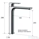 Sapho SPY magasított mosdócsaptelep, leeresztő nélkül króm PY07