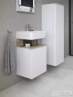 Duravit QATEGO 132x40x36 cm-es 1 ajtós félmagas szekrény fogantyú nélkül, balos, matt fehér QA1345L18180000